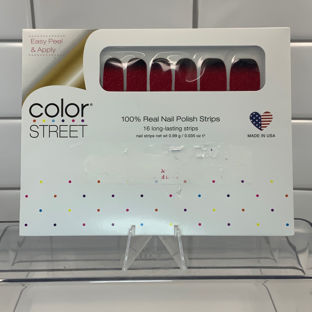 Color Street Bloody Gorgeous FDG236 Nail Polish Strips Red Black 16 Count